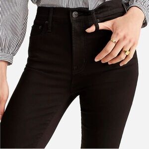 High-rise black straight leg jeans